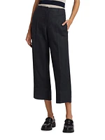 Cadice Linen-Blend Cropped Pants