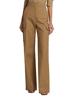 Edda Stretch-Cotton Straight-Leg Trousers