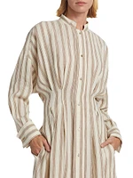 Yole Striped Linen Shirtdress