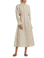 Yole Striped Linen Shirtdress