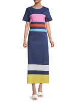 Vivi Beach Striped Maxi Dress