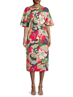 Marguerite Dreamy Daisies Boatneck Midi-Dress