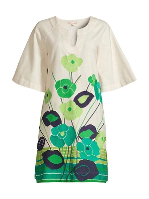 Dreamy Grass Is Greener Caftan Minidress