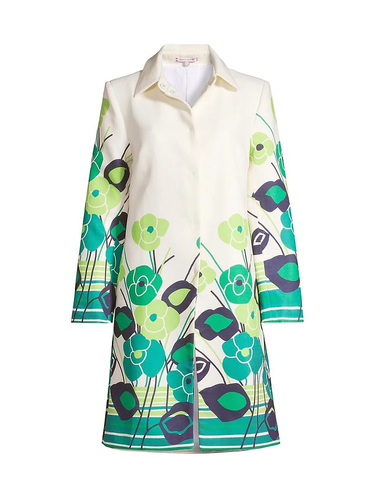 Balmacaan Grass Is Greener Floral Coat