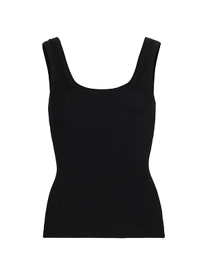 Rib-Knit Scoop Neck Tank Top