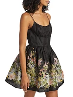 Natura Linen-Silk Floral Minidress