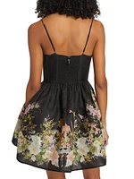 Natura Linen-Silk Floral Minidress