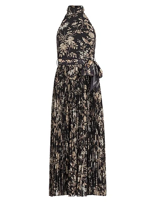 Sunray Picnic Floral Pleated Maxi Dress