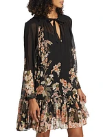 Natura Floral Swing Long-Sleeve Minidress