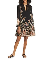 Natura Floral Swing Long-Sleeve Minidress