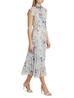 Natura Flutter-Sleeve Midi-Dress