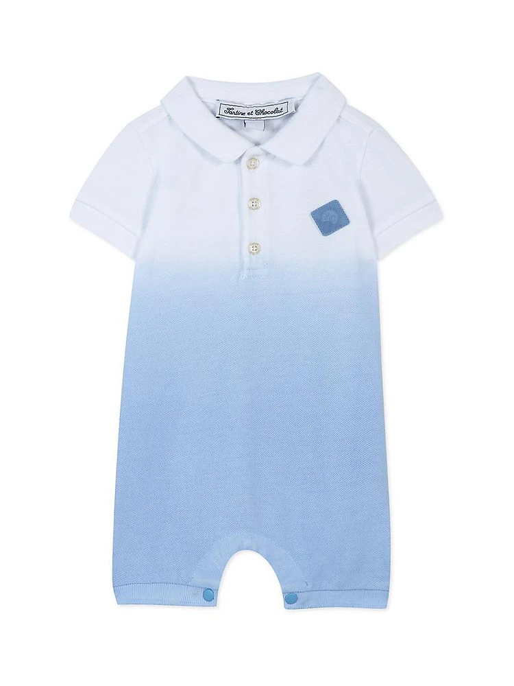 Baby Boy's Cotton Piqué Polo Romper