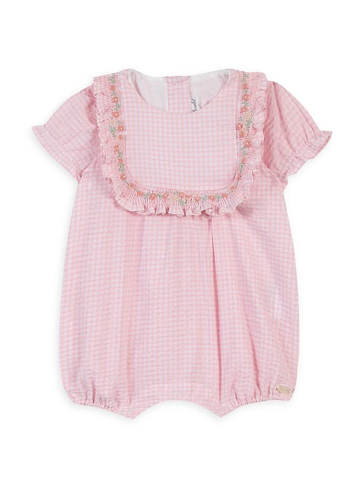 Baby Girl's Gingham Ruffled Romper