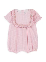 Baby Girl's Gingham Ruffled Romper