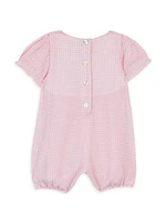 Baby Girl's Gingham Ruffled Romper