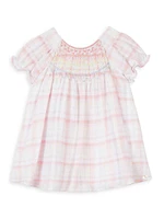 Baby Girl's & Little Plaid Puff-Sleeve Dress