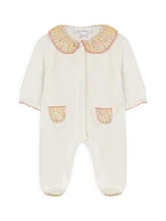 Baby Girl's Floral-Trimmed Footie