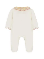 Baby Girl's Floral-Trimmed Footie