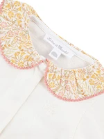 Baby Girl's Floral-Trimmed Footie