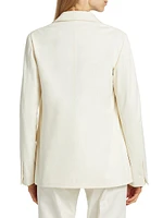 Diamanté-Embellished Gabardine One-Button Blazer