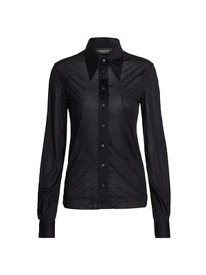 Silk Jersey Long-Sleeve Shirt