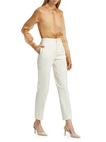 Diamanté-Embellished Gabardine Crop Pants