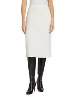 Mat Stitch Wool Midi-Skirt