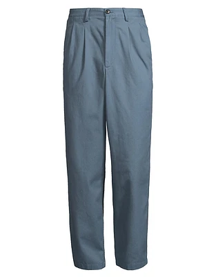 Cotton Double-Pleat Pants