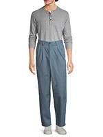 Cotton Double-Pleat Pants