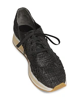 Ozan2 Woven Raffia Low-Top Sneakers