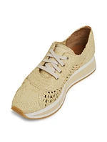 Ozan2 Woven Raffia Low-Top Sneakers