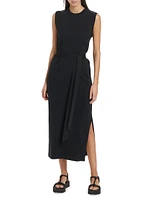 Sleeveless Wrap Midi-Dress