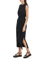 Sleeveless Wrap Midi-Dress