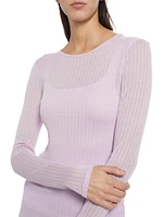 Sheer Crewneck Sweater