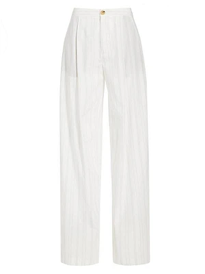 Casual Stripe Pleated Trousers