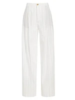 Casual Stripe Pleated Trousers