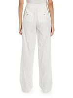 Casual Stripe Pleated Trousers