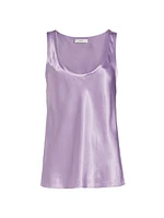 Scoopneck Satin Raw-Edge Tank