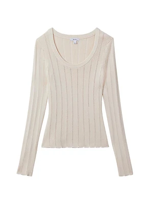 Sierra Pointelle Rib-Knit Sweater