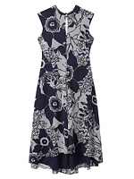 Becci Floral Open-Back Midi-Dress