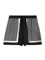 Lilia Graphic Drawstring Shorts