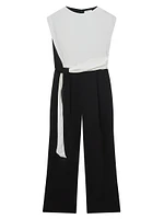 Alba Tie-Waist Crepe Jumpsuit