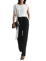 Alba Tie-Waist Crepe Jumpsuit