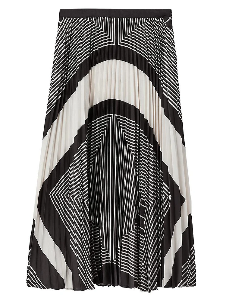 Gabi Geometric Pleated Midi-Skirt