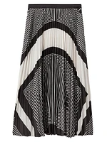 Gabi Geometric Pleated Midi-Skirt