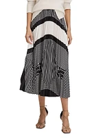 Gabi Geometric Pleated Midi-Skirt