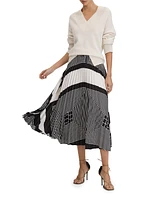 Gabi Geometric Pleated Midi-Skirt