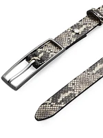 Rebound Snake-Embossed Leather Belt