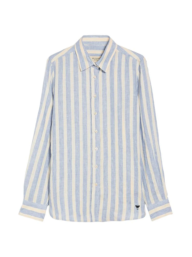 Lari Striped Linen Button-Up Shirt