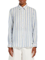 Lari Striped Linen Button-Up Shirt